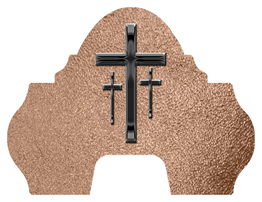 DARAY-L-517-BK-SH-BZ Black 3 Crosses Shimmer Bronze